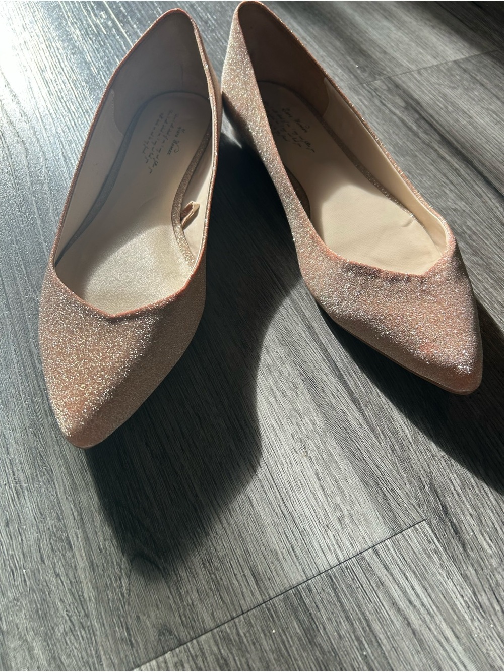 Zara Nude Sparkle Flats 40